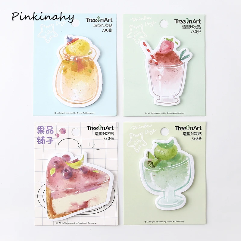 Милые вкусные напитки Сладкая метка для торта Липкие заметки почтовые блокноты