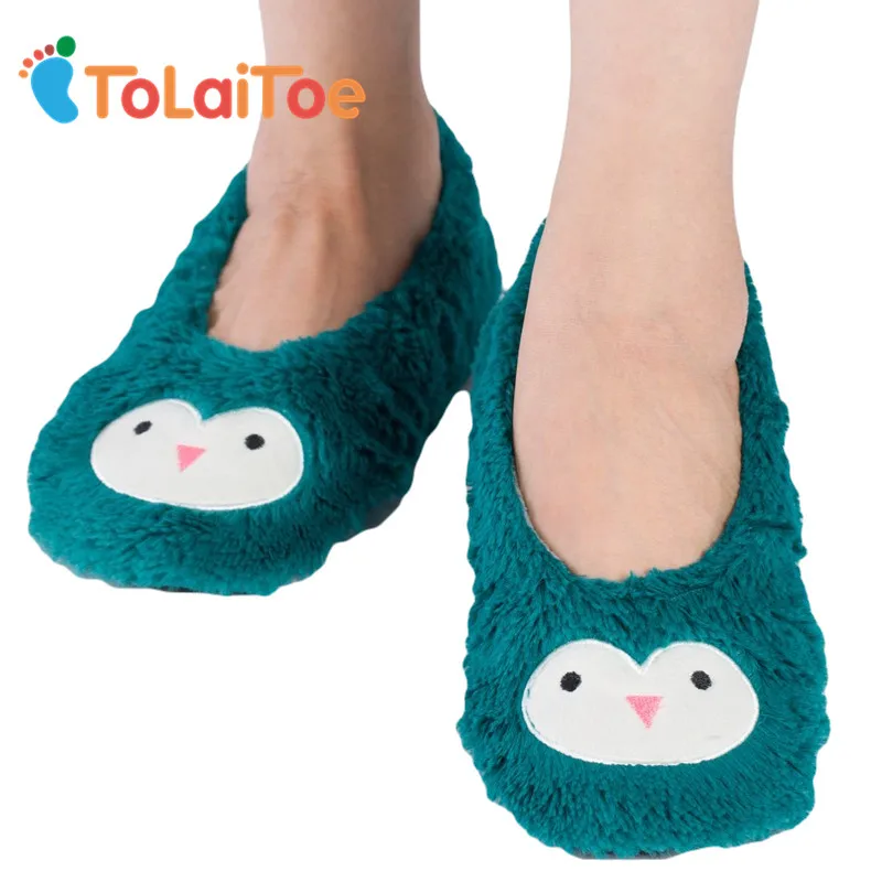 ToLaiToe best Стиль зимние милые вышитые мультфильм домашние тапочки животных