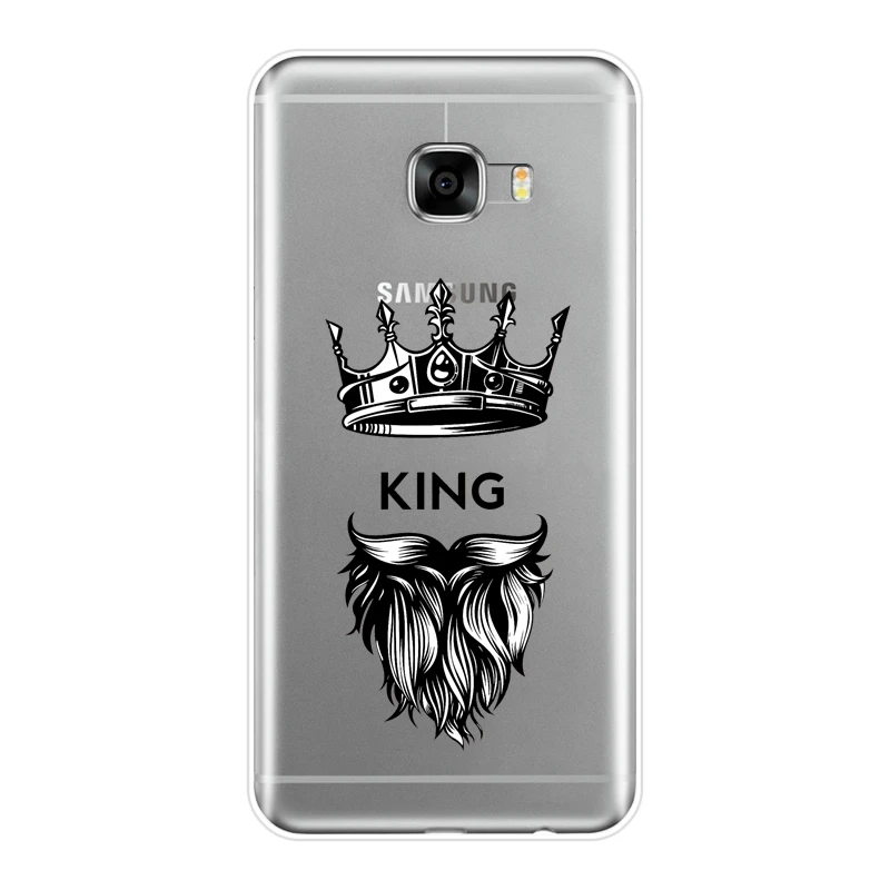 Задняя крышка для Samsung Galaxy C5 C7 C8 силиконовый мягкий Роскошный чехол король и