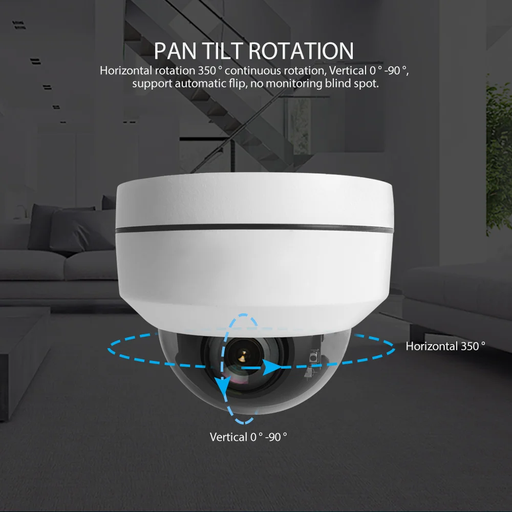 3-дюймовая купольная IP-камера PTZ Mini HD 1080P 5 МП 4-кратный оптический зум