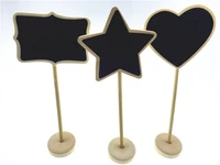 10pcslot 3 natural wood scallop chalkboard on stand food labels markers candy buffet table birthday bridal showers decors