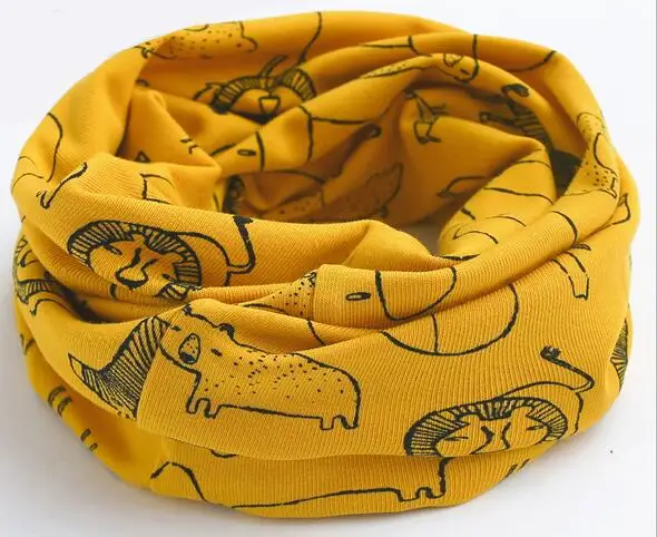 yellow lion LIHFSI/ Модный осенне-зимний шарф для девочек, детские нагрудники-шарфы для девочек, шарфы для мальчиков с круглым вырезом, Детские воротники - Цвет: yellow lion