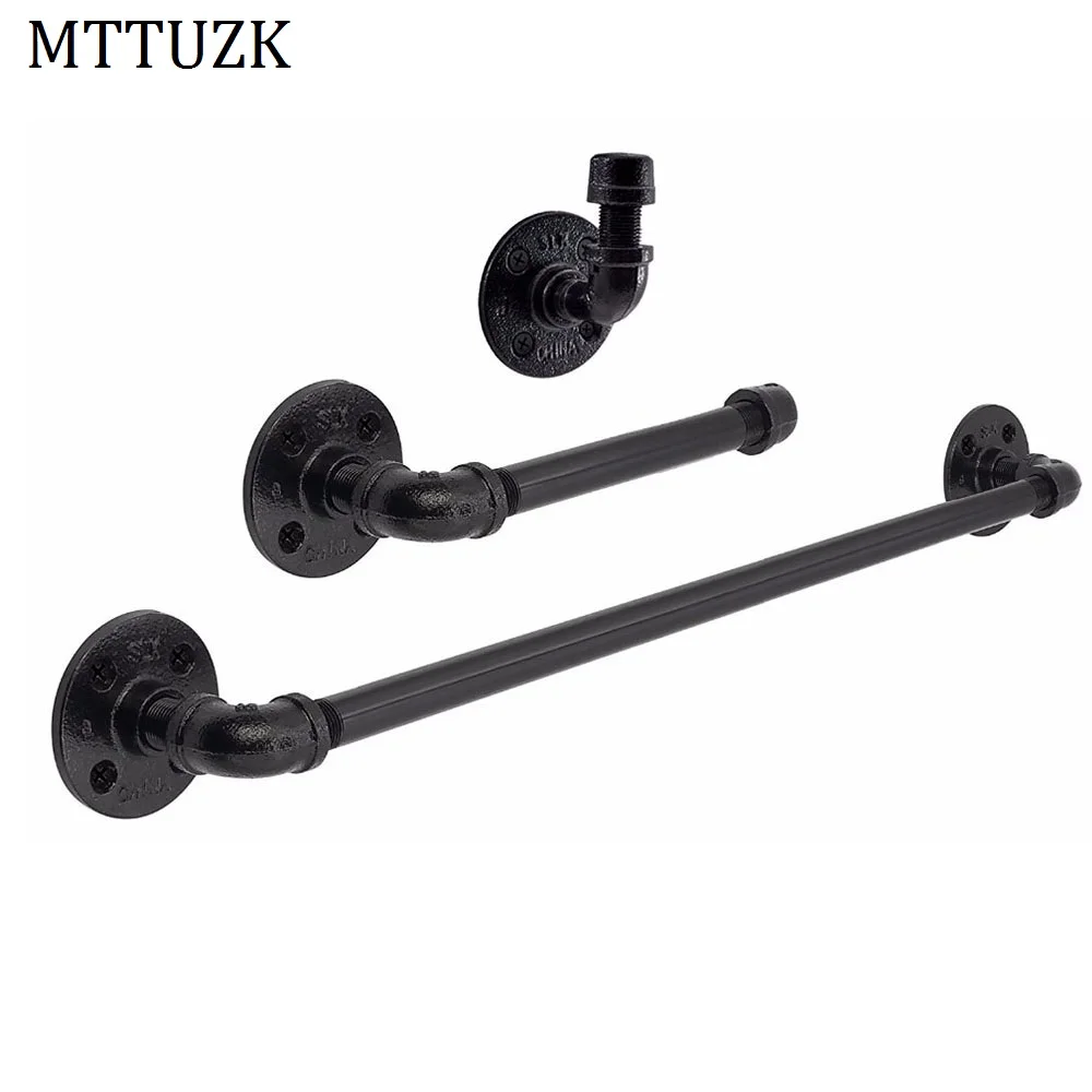Bar Toilet Paper Holder, Bathroom Diy Industrial Iron Pipe Hardware Set