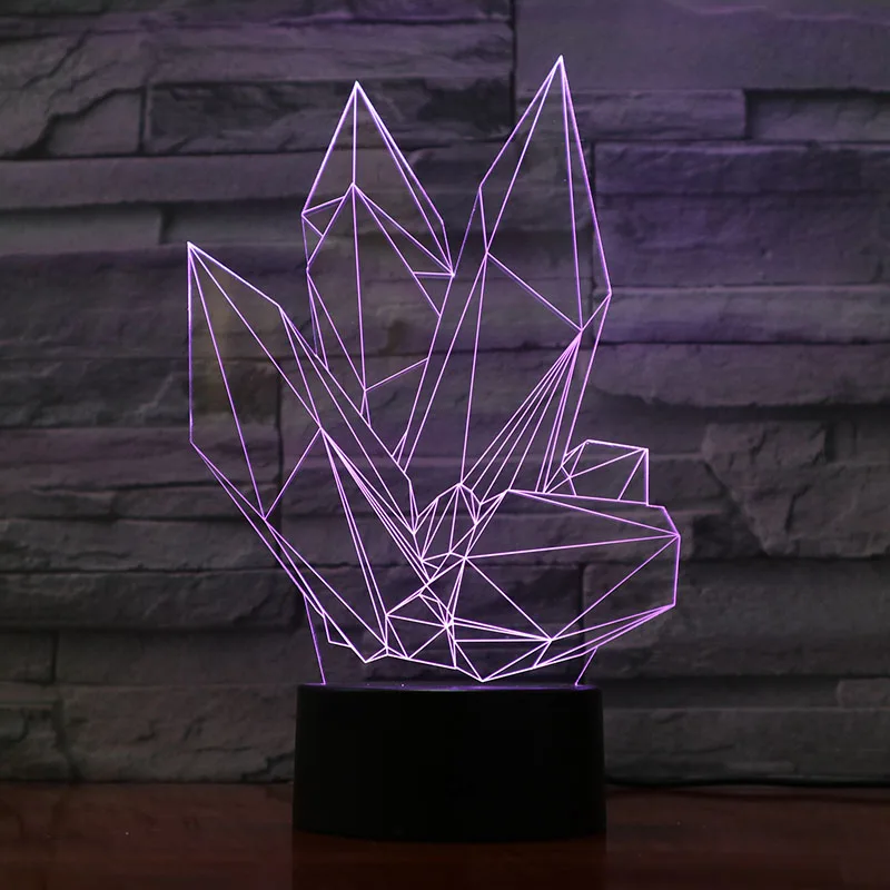 

Acrylic Crystal Abstract Pattern 3D Visual LED Desk Lamps Innovative Kids Gift Colorful Nightlight Baby Sleep Bedside Table Lamp