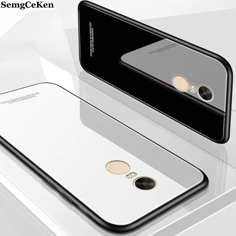 SemgCeKen роскошный оригинальный жесткий стеклянный зеркальный чехол для xiaomi redmi note 4