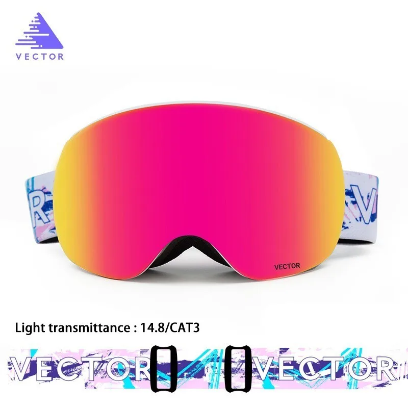 Магниты OTG лыжные очки UV400 сноуборд снежные очки противотуманные Сменные линзы и рамка сферические широкий вид солнцезащитные очки - Цвет: No.2