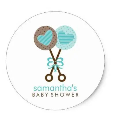 

1.5inch Baby Rattles Twin Boys Baby Shower Classic Round Sticker