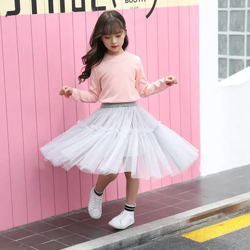 2019 Fashion Teens Girls Tutu Mesh Patchwork Skirts Children Fold Puff Princess Long Skirt Kids Birthday Party Q438 | Мать и ребенок