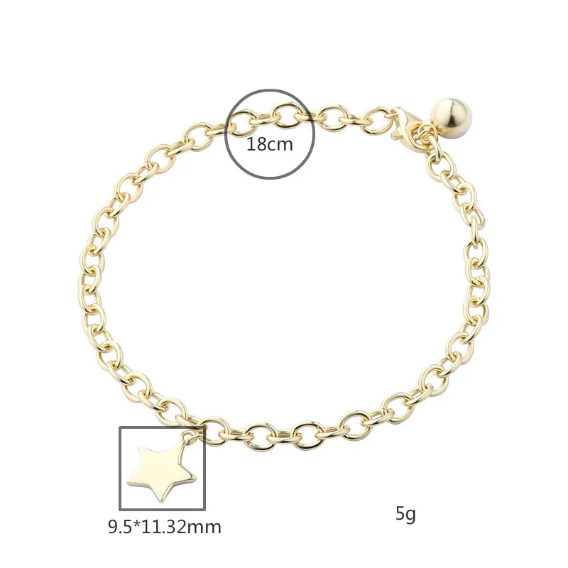 Flyleaf 18k Золотая Звезда 100% Стерлинговое Серебро 925 пробы браслеты для женщин модные