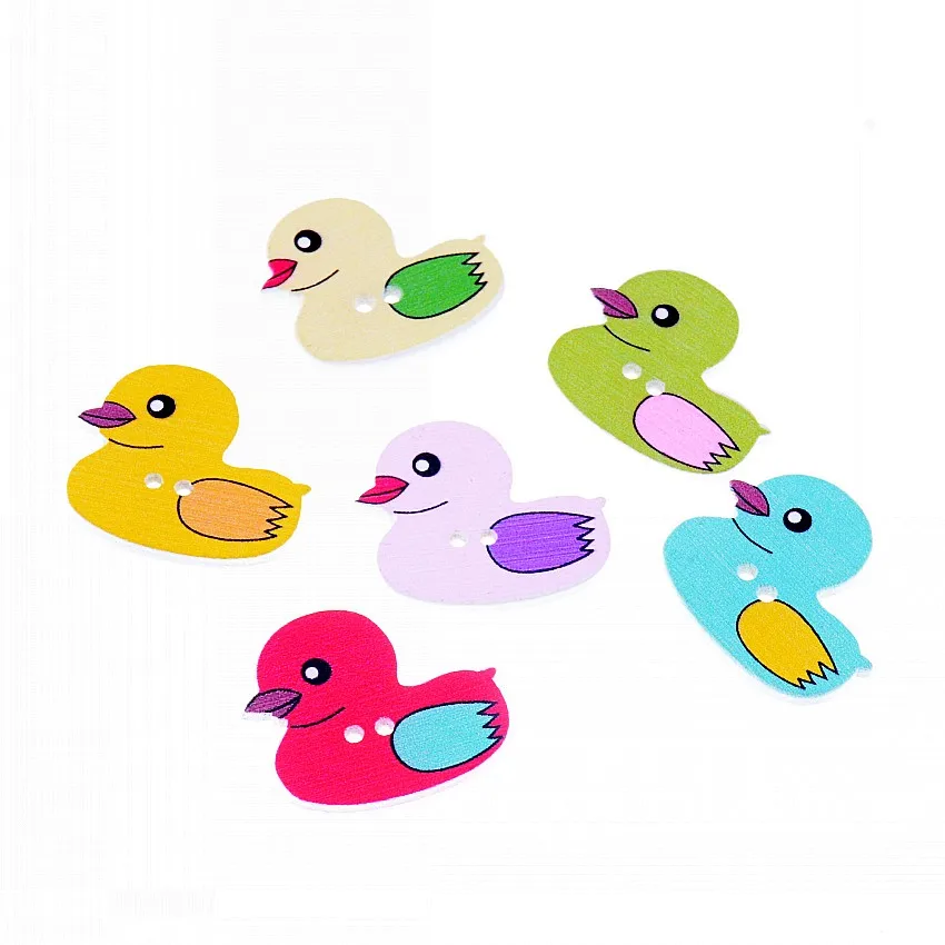 Бесплатная доставка 50 шт Случайные Смешанные Кнопки из утиного дерева 2