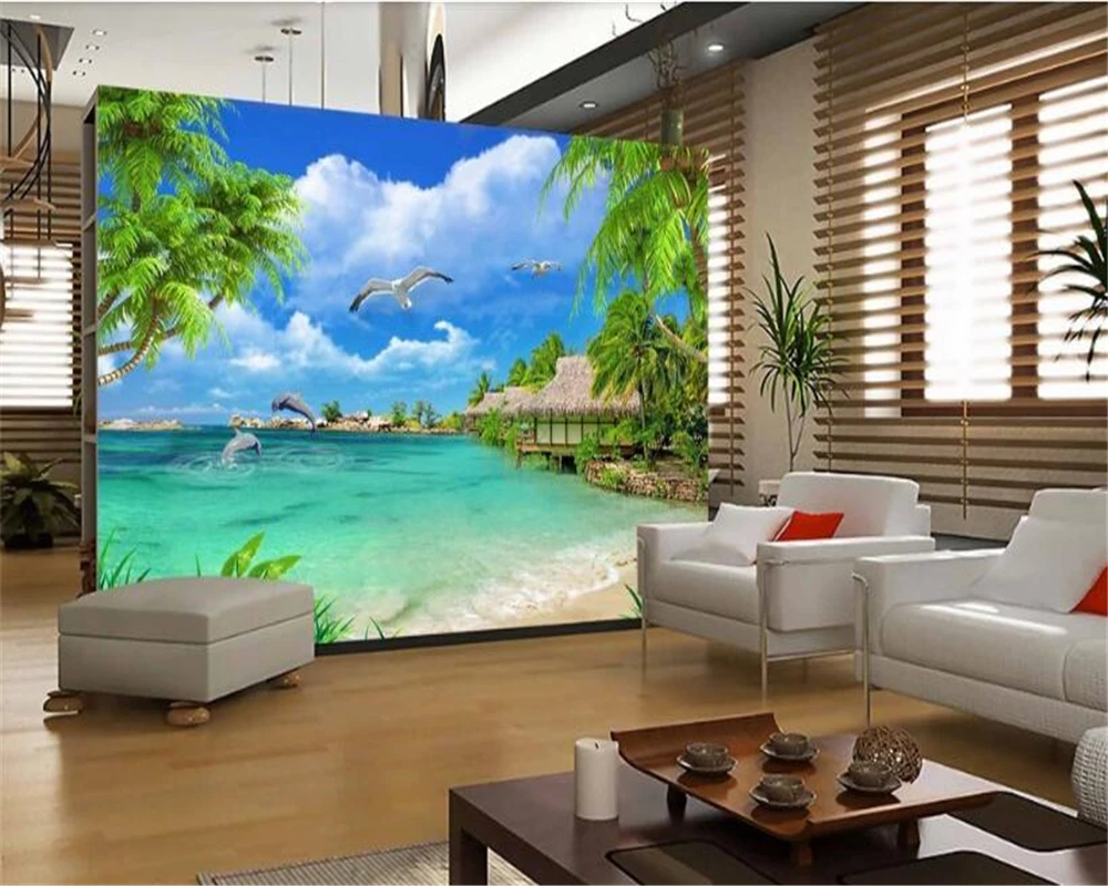 beibehang papier peint mural 3d Senior silk cloth wallpaper HD papel muralcocos landscape background wall papers home decor |