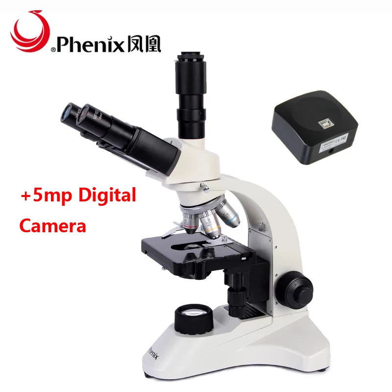 Феникс цифровой микроскоп PH50-3A43L-A 5mp CMOS камера 40X-1600X биологический Студенческий микроскоп