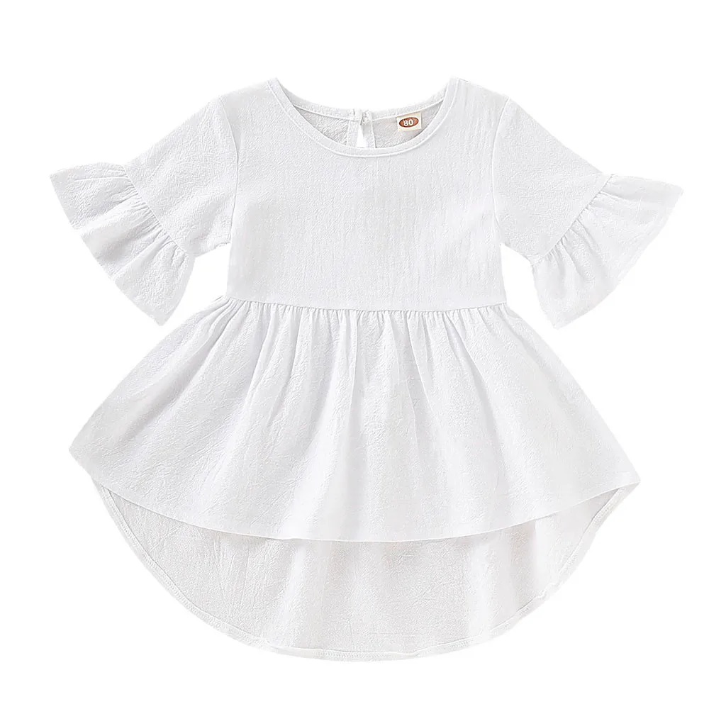 SAGACE/одежда для малышей с короткими рукавами летнее однотонное платье принцессы
