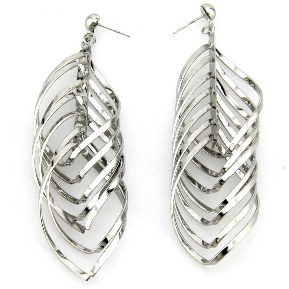 Серьги подвески Женские Геометрические золотистые/Серебристые в индийском