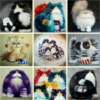 5d diy diamond painting big eyed funny cats of the artist picture cross stitch full diamond mosaic rhinestone 3d embroidery gift