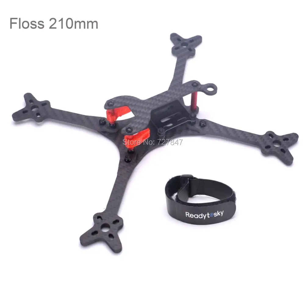 Гоночная рама FLOSS 210 мм 5 дюймов FPV с 3 дном 2 верхней пластиной 4 дужки низкий вес