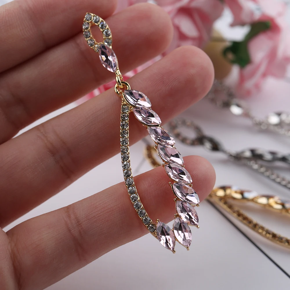 VEYO Trendy Crystal leaves Drop Earring for Women New Fashion Rhinestones Earrings Gift Statement Jewelry Wholesale | Украшения и