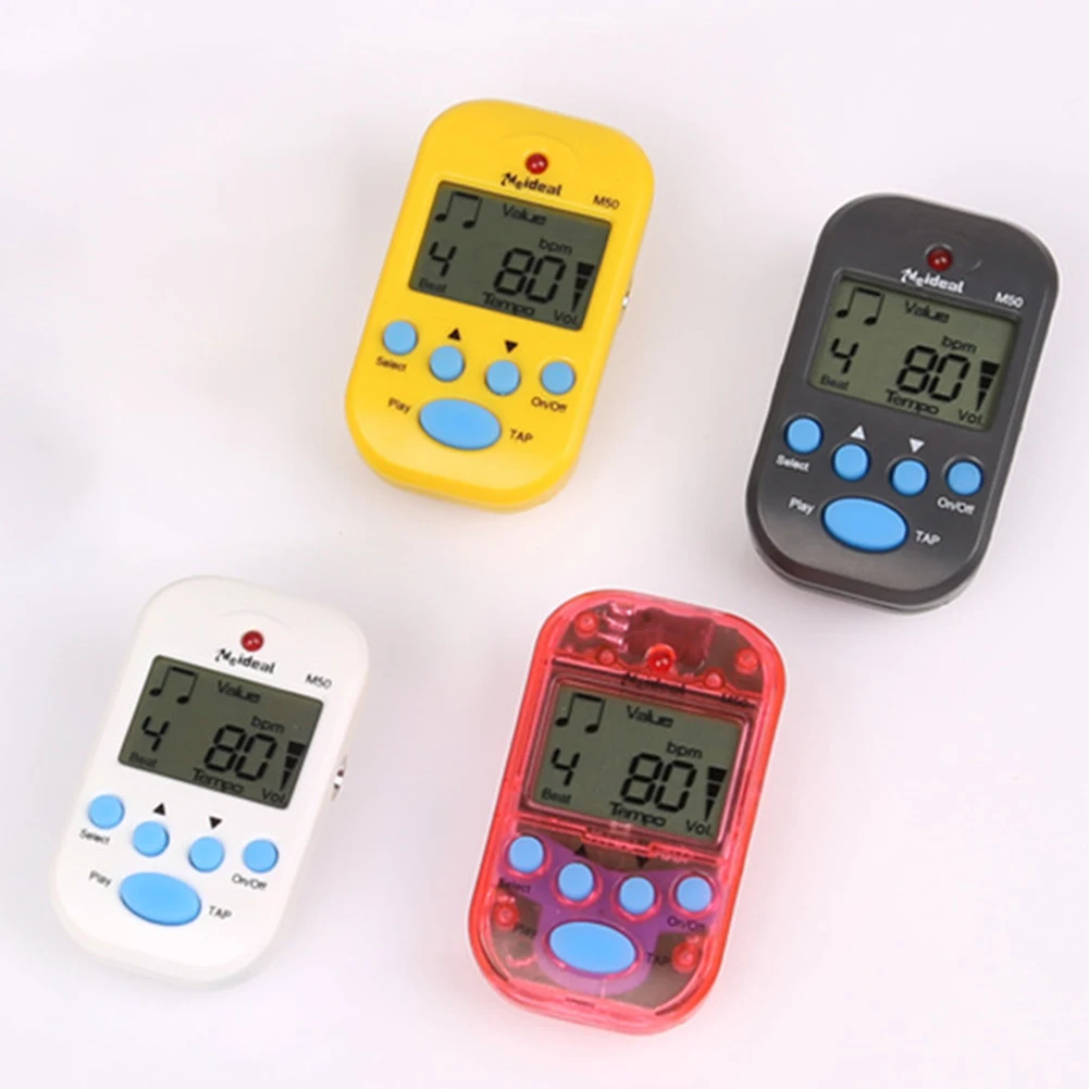 M50 Digital Tuner Guitar Metronome LCD Display Clip On Rhythm Piano Electronic Universal Violin Pitch Generator Mini Accessories