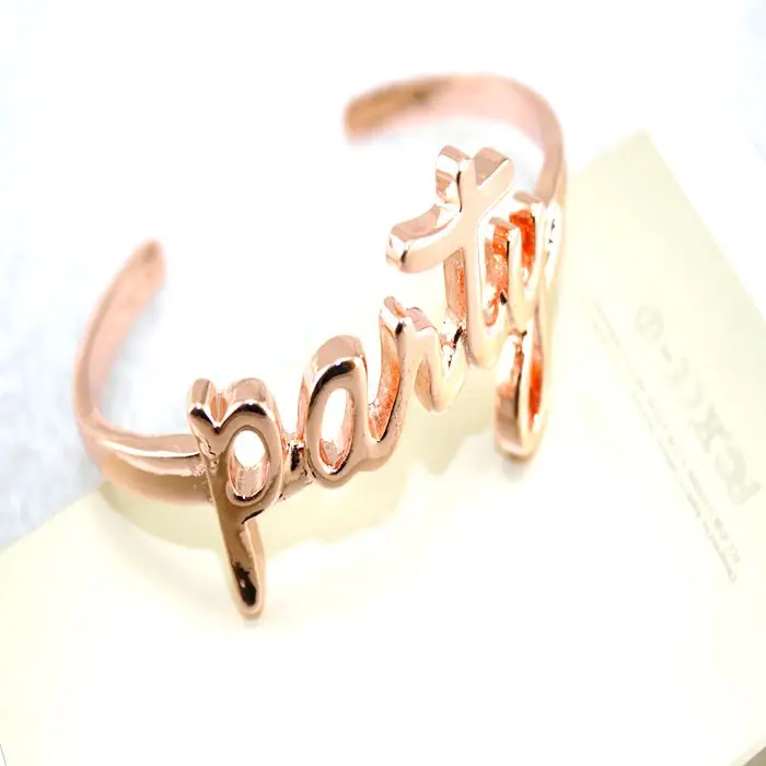 2018 Мода розовое золото письмо вечерние браслеты для Для женщин подарок Макси