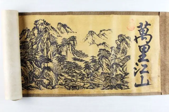 

China Antique collection Calligraphy and painting Jiangshan miles Diagram Murals, wallpaper, decorative paintings