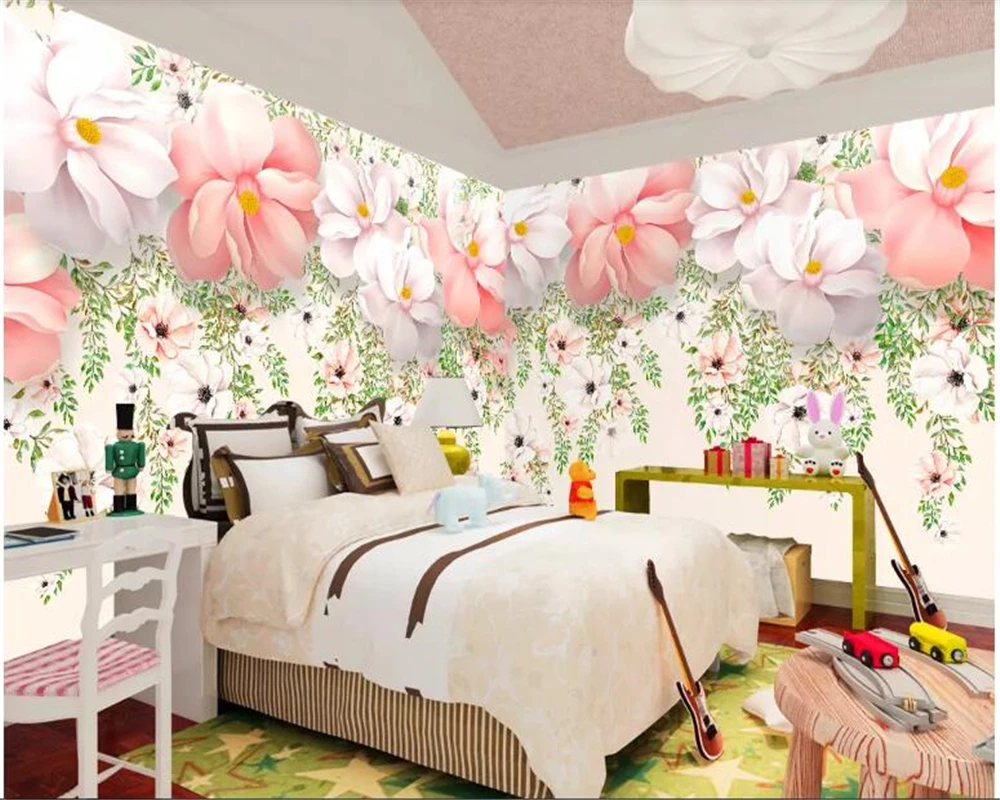 

beibehang papel de parede Stereo flower hand painted watercolor flower vine 3D background wallpaper hudas beauty papier peint