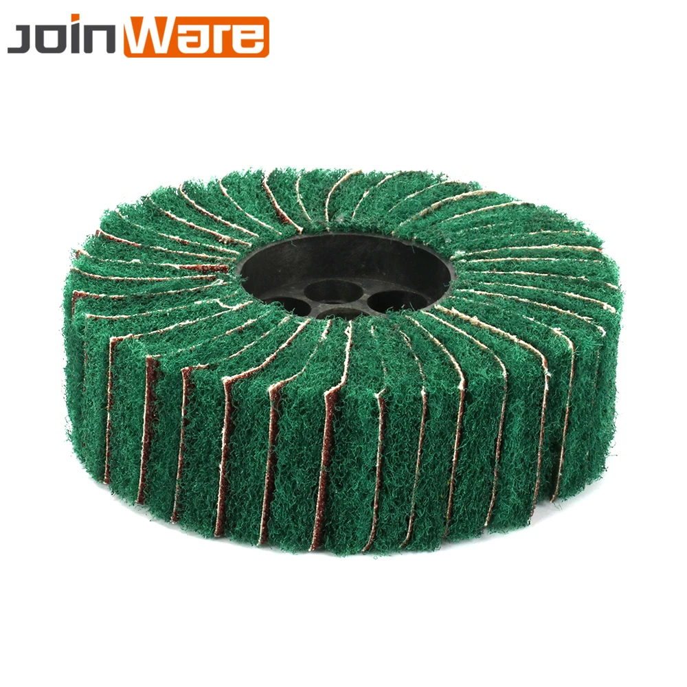 Interleaf Non-woven Souring Abrasive Wheel 160mm Green 120Grit With Sandpaper High Quality 1Pc | Инструменты