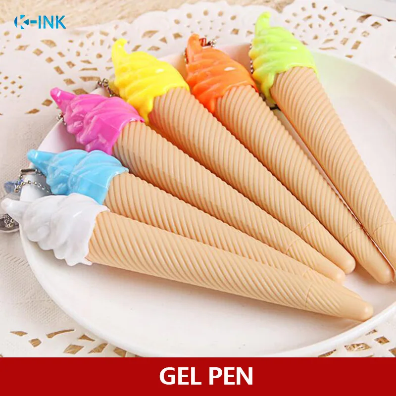 

36pcs/lot Novelty Ice Cream Gel Pen fo Kids Writing , 0.38mm Black Ink Ice Cream Pen as Korean Stationary Gift