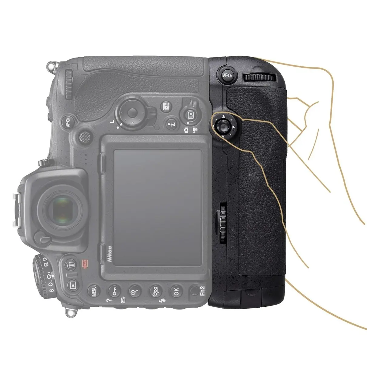 Сменный батарейный блок EACHSHOT для цифровых зеркальных фотокамер Nikon D500 работает