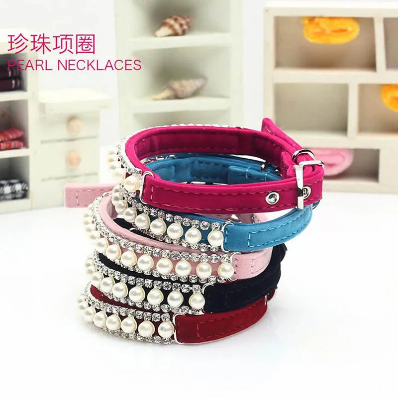 Милые воротники ручной работы с жемчугом собакой котом ожерелья для собаки щенка