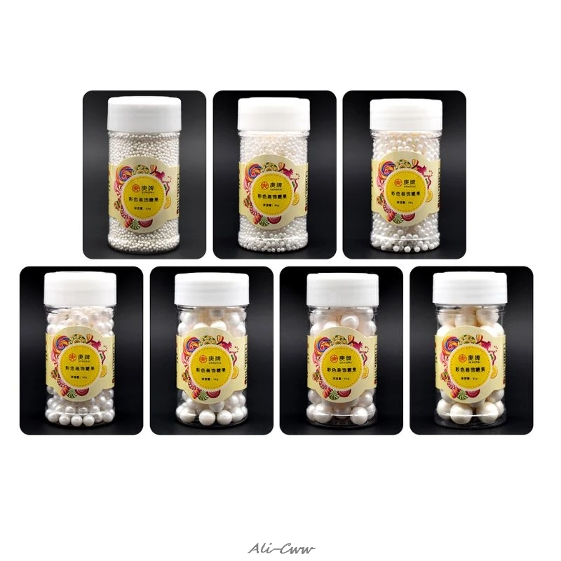 85 г белый жемчуг Конфеты Сахар съедобные бусины DIY Торт Мороженое Шоколадное