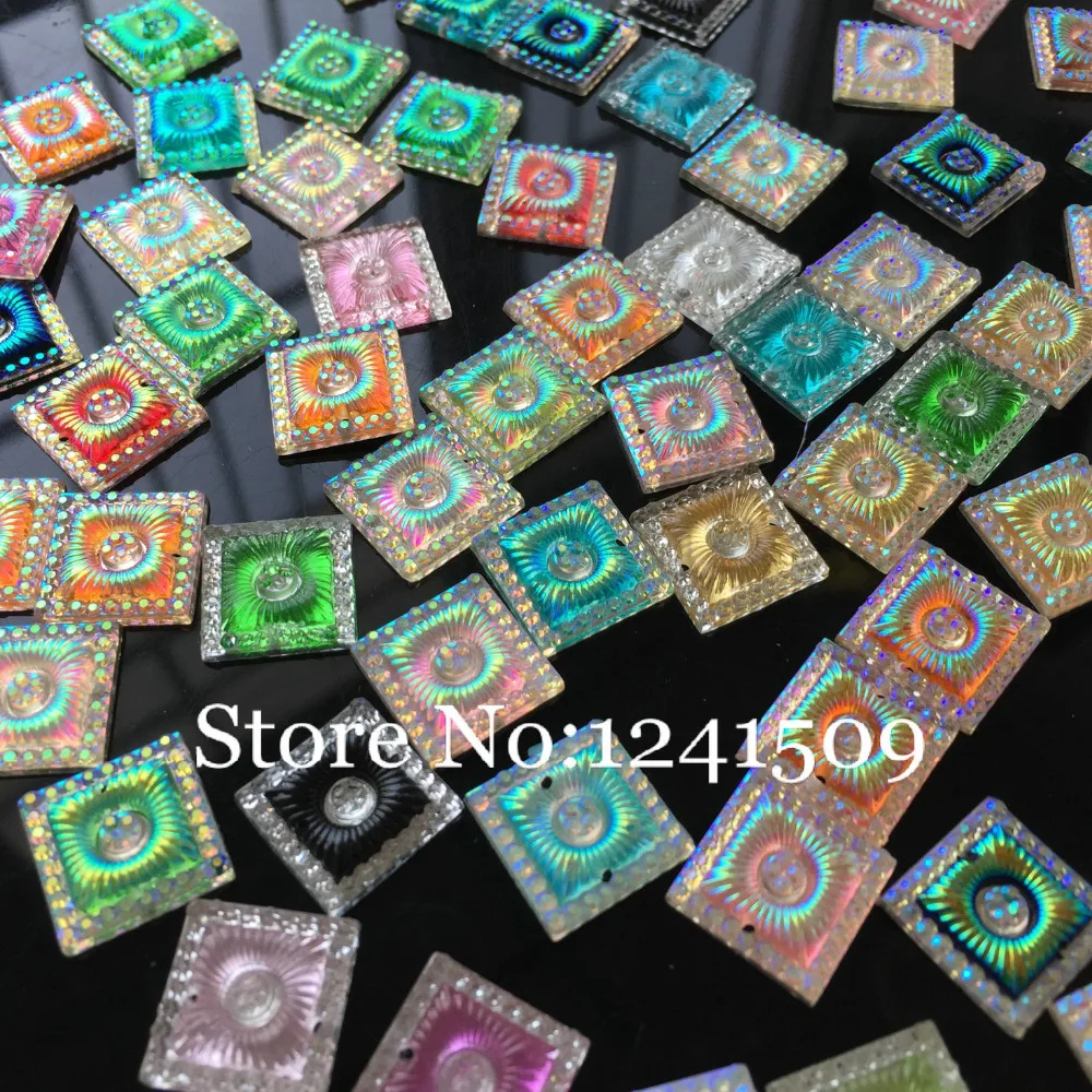 Квадратная форма смешанный цвет 14 мм 150 шт. для шитья украшения платья сделай сам