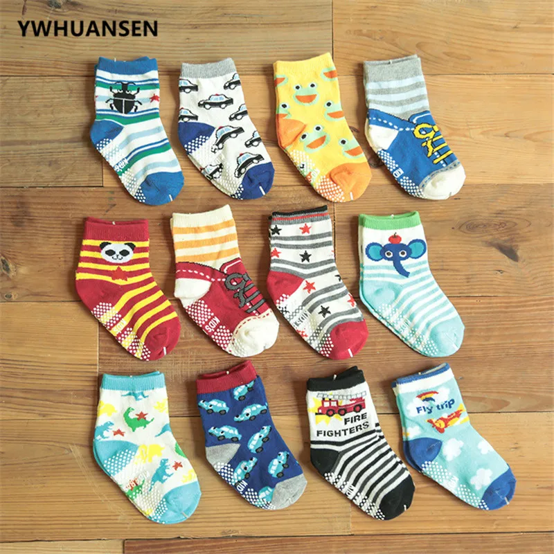 YWHUANSEN/Нескользящие Детские носки для мальчиков и девочек 0-2 лет; Recem Nascido; нескользящие носки для малышей; Calcetines; носки для новорожденных; Meia Infantil Menino