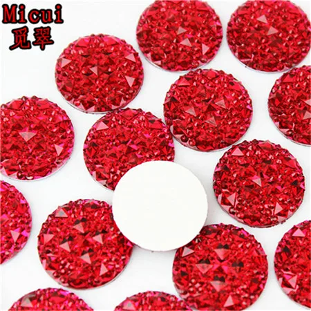 Fuchsia Micui, 50 шт, 20 мм, круглые стразы из смолы с плоской задней поверхностью, камни, бусины для скрапбукинга, ремесла, ювелирные изделия, аксессуары MC414 - Цвет: Fuchsia