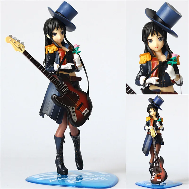 22 см аниме K ON! Фигурки Akiyama Mio ПВХ Коллекционная модель игрушки для Рождественский