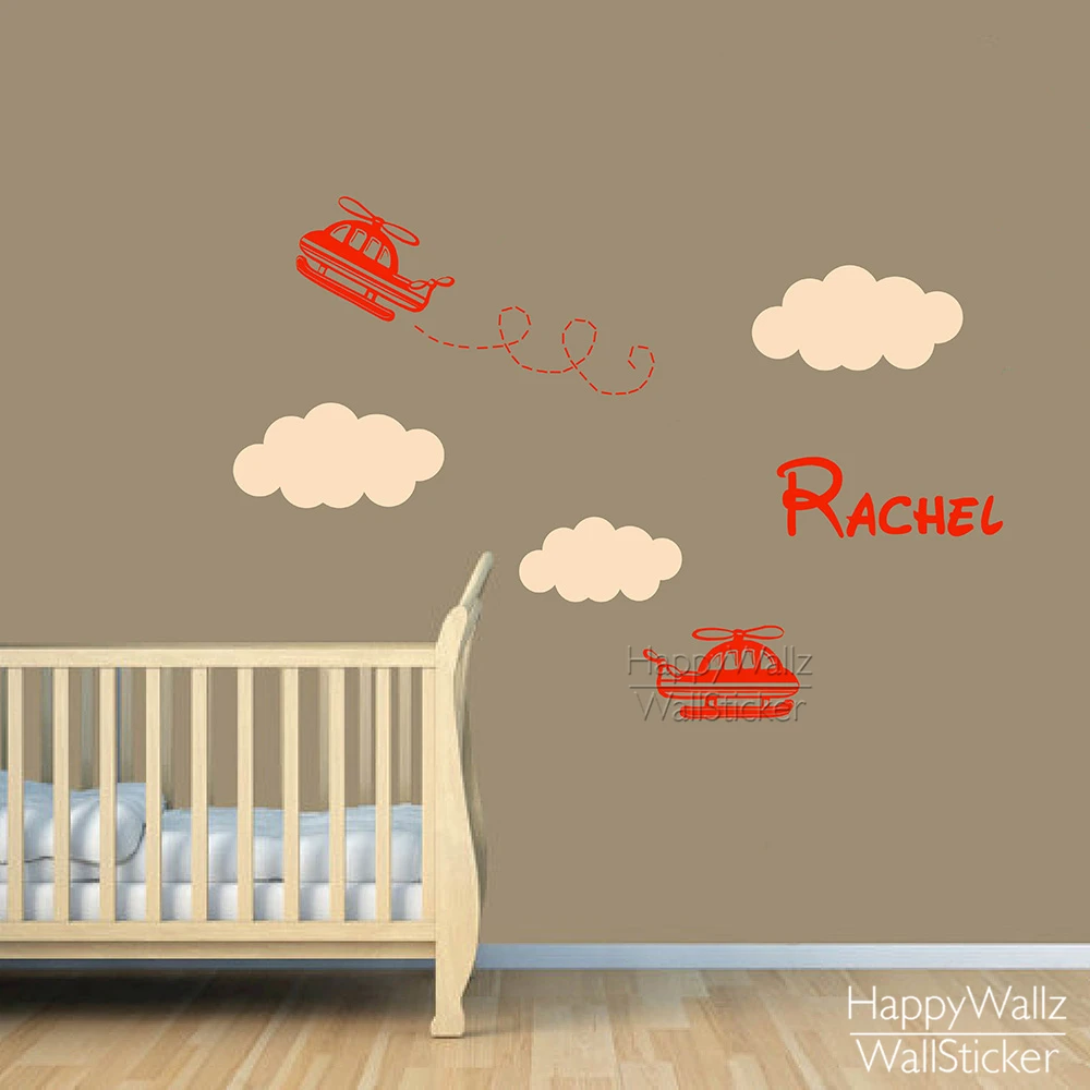 Детская Наклейка на стену с именем заказ 525C|airplane wall stickers|name stickerswall sticker |