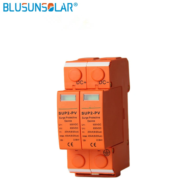 

1 pcs High Performance 2P DC 500V/1000V 20-40 SPD 20/40KA DC Surge Suppressors/ DC Surge Protector for Solar System Protection