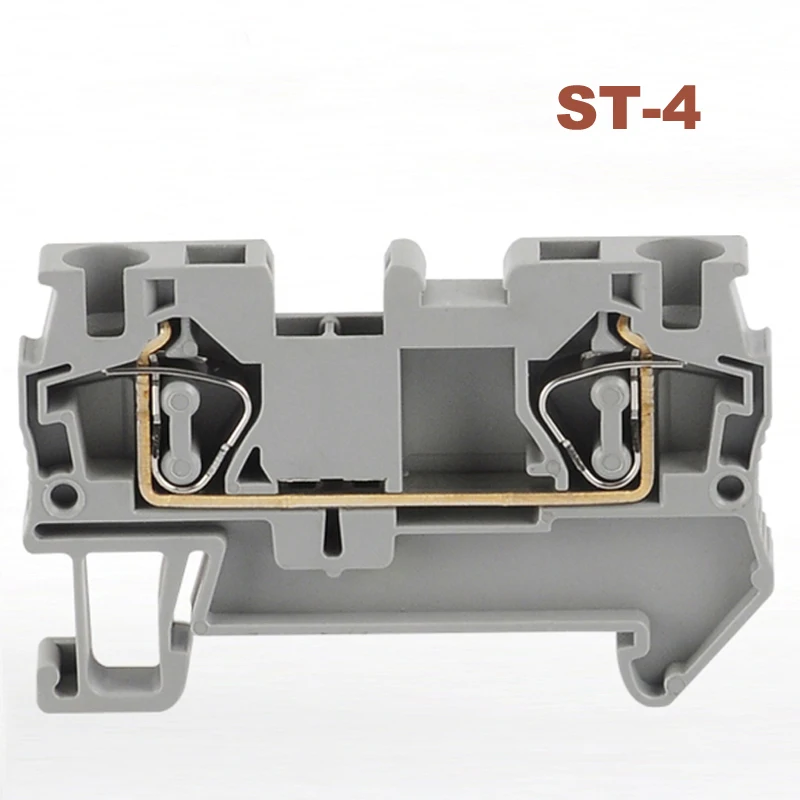 

5/10Pcs Spring Terminal Block Connector ST-4 Din Rail Morsettiera Screwless Wire Cable Connector Copper Bornier 30A 2.5mm2