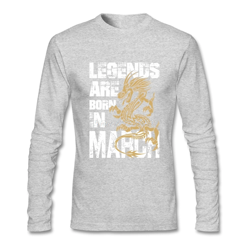 Legends Are Born in March T-shirt Popular Boyfriend Long Sleeve Bespoke Premium T Shirts | Мужская одежда