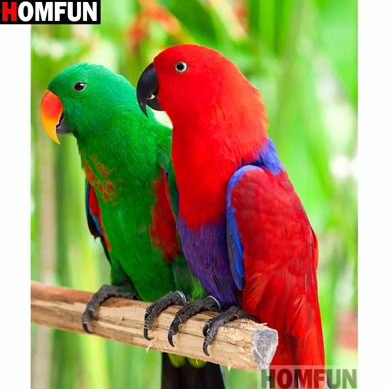 

Алмазная живопись HOMFUN «попугай», картина с полными квадратными/круглыми стразами 5D «сделай сам», вышивка крестиком, домашний декор, подарок...