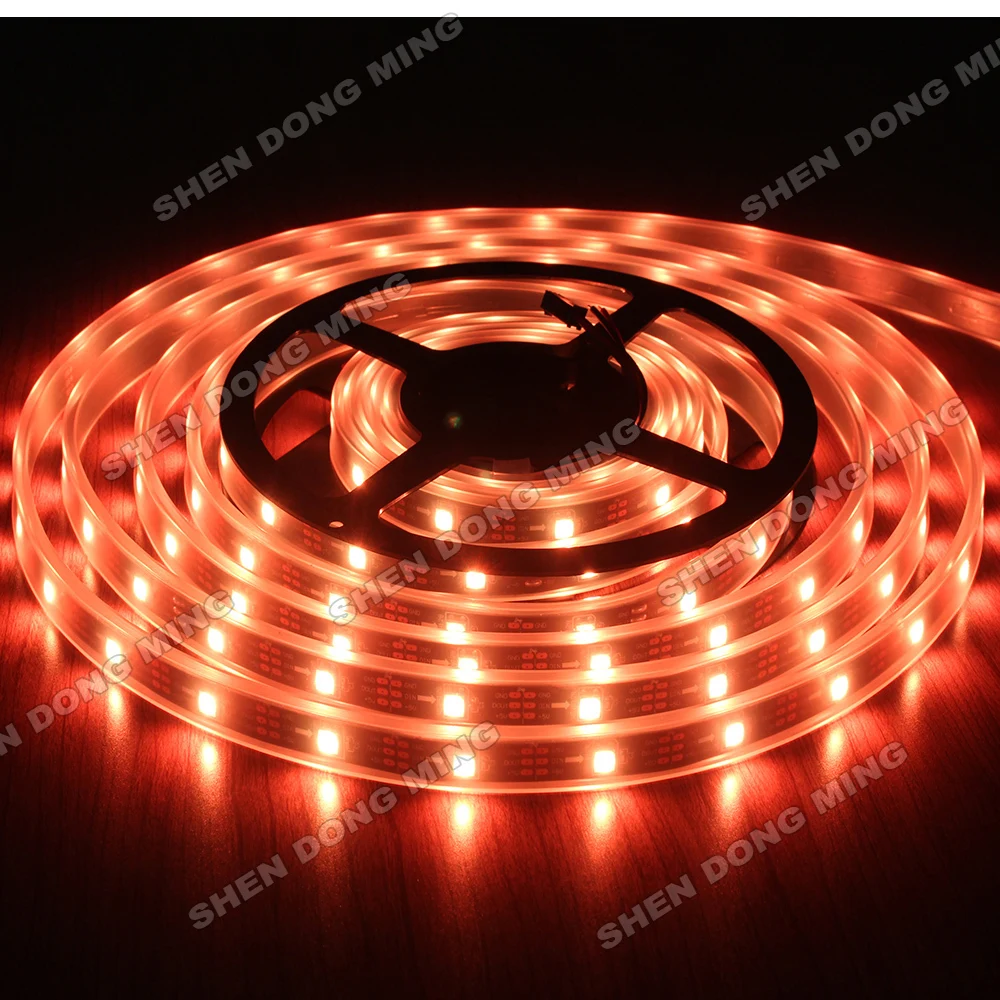 100 м Водонепроницаемая IP67 цифровая светодиодная лента pixel SMD 5050 WS2811 60led/m 20IC гибкая