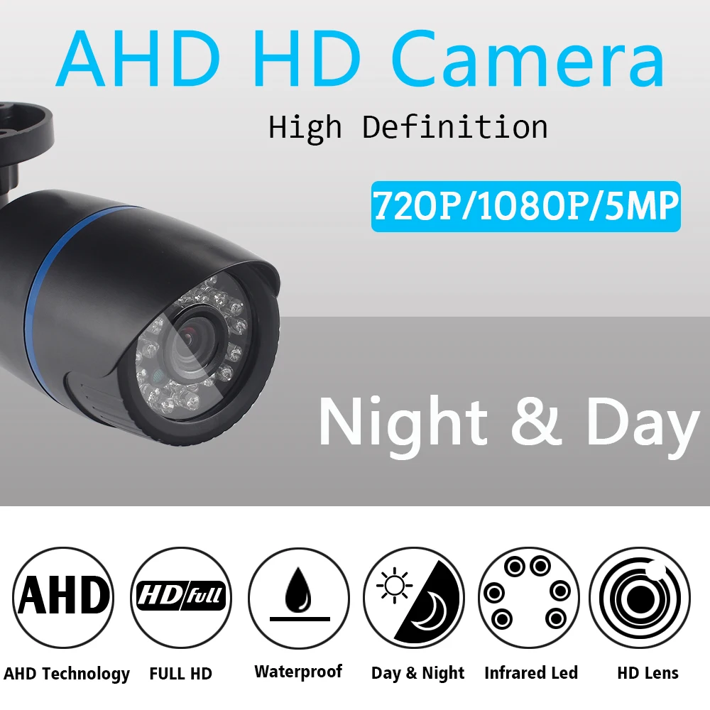 OUERTECH 720P/1080P/5MP наружная AHD камера водонепроницаемая IP66 видеонаблюдения ИК фильтр