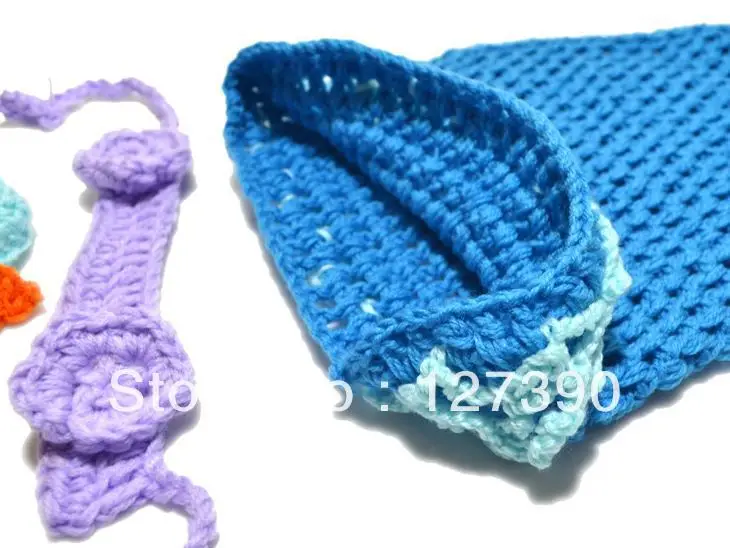 Lovely Girl Mermaid Tail Shells Crochet Knitted Costume Set Photography Props Handmade Fashion Animal Style | Аксессуары для