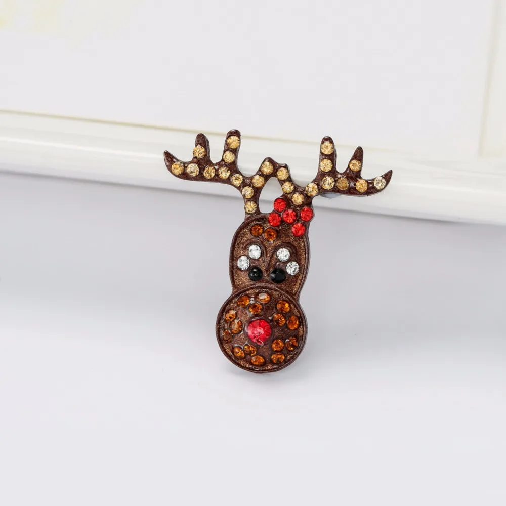 Кнопки 23 мм Рождественская кнопка с изображением оленя из горного хрусталя для