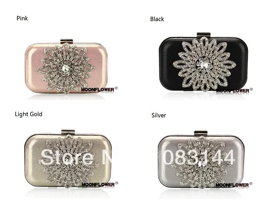 Luxury vintage women clutch party bags evening purse handbag Rhinestone Crystal Flowers shining 2014 New Brand gift wedding | Багаж и