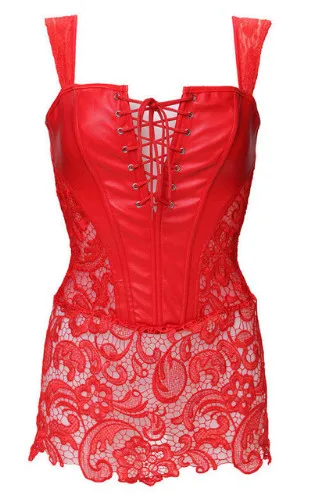 Модный сексуальный женский корсет с ремешком 2017 искусственная кожа черный