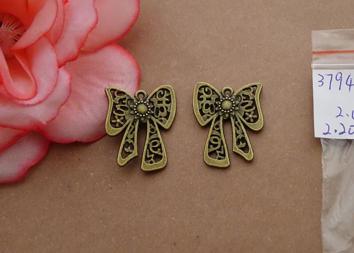 

100pcs Vintage Bowknot Charm For Jewelry Making Earrings/Necklace/Bracelet/Bag/apparel/Keychain DIY Jewelry Accessories
