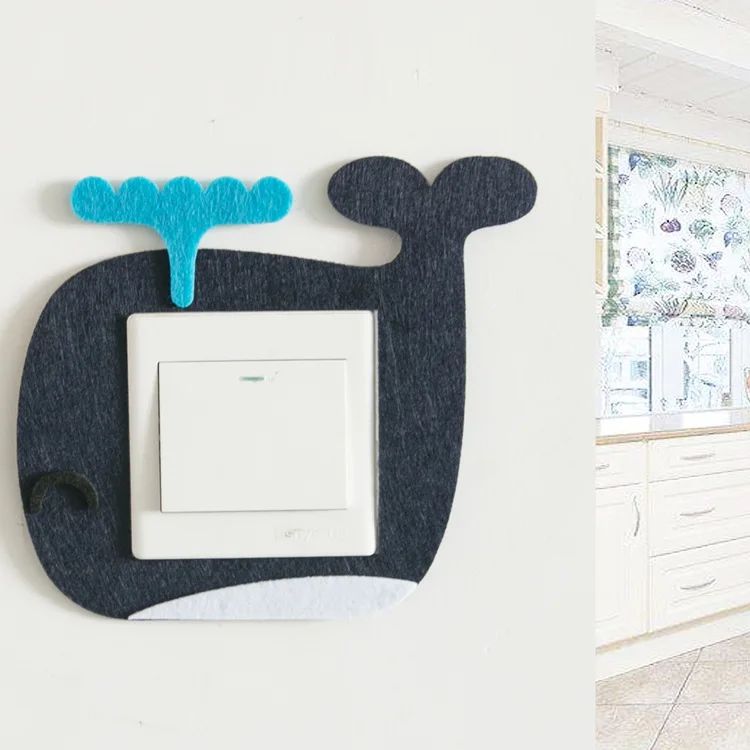 Новый милый мультфильм животных фетр полый переключение стикер украшения дома