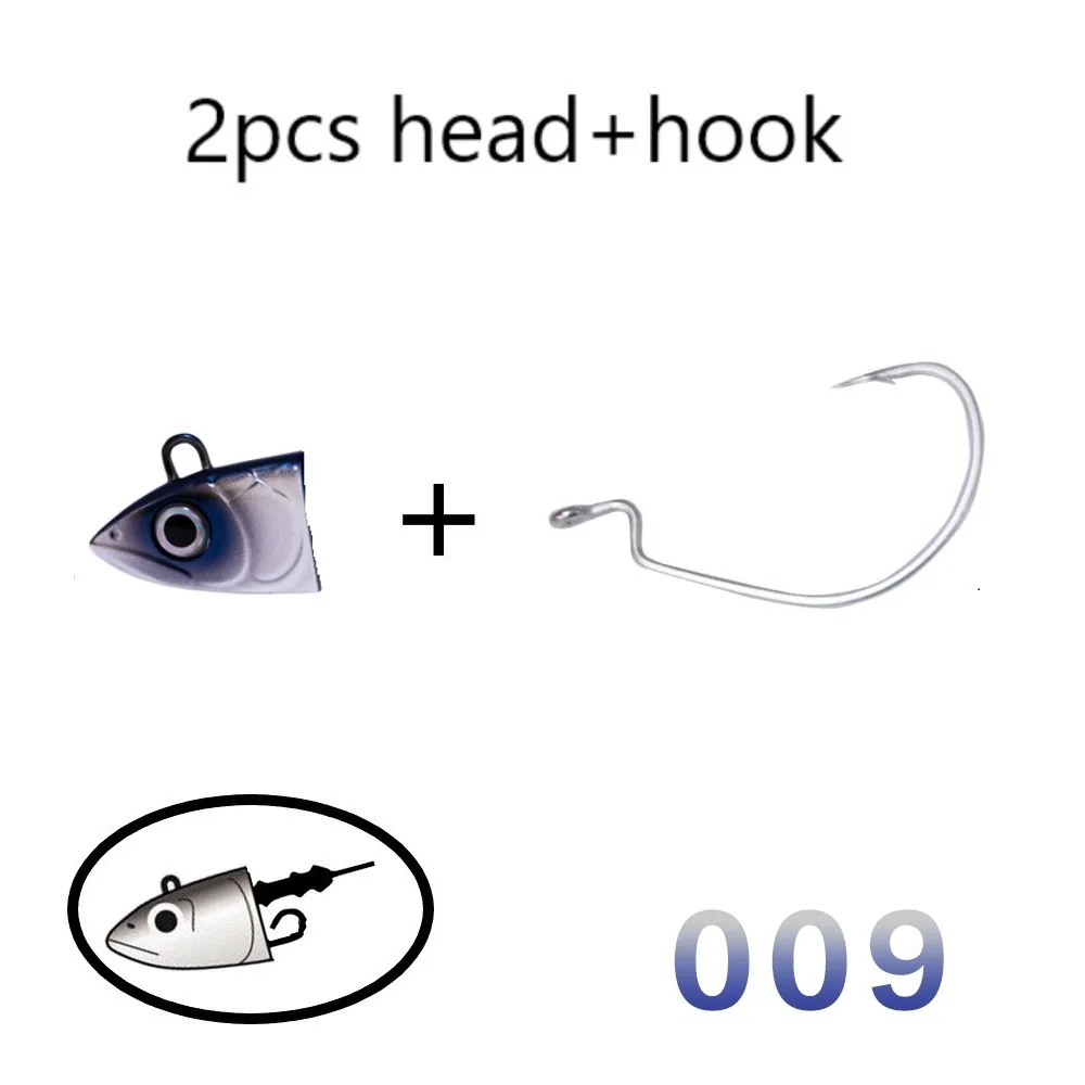 009 Hunthouse черный minnow jig head Рыбалка Мягкая приманка, червь крючок 100 мм 25 г, новые рыболовные приманки мягкая Щука плавающая приманка muskies - Цвет: 009