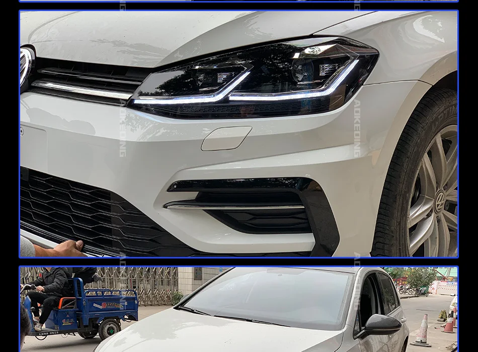 AKD тюнинговые Автомобильные фары для VW Golk7.5 Golf 7,5 MK7.5 Golf7 светодиодные фары DRL ходовые огни биксеноновый луч противотуманные ангельские глазки