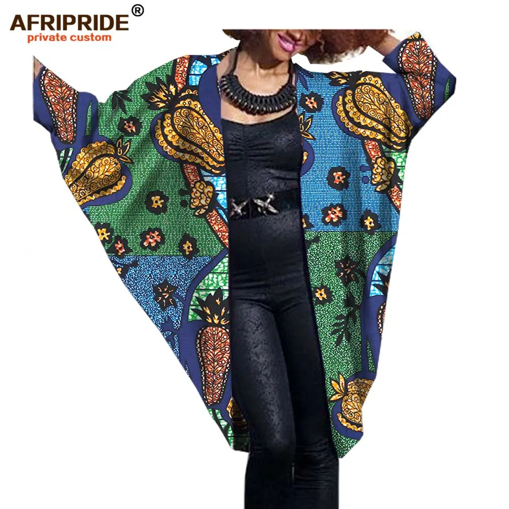 Модное Африканское Женское пальто летучая мышь AFRIPRIDE Частный заказ осень повседневное женское пальто супер батик хлопок плюс sizeA722416 - Цвет: 450
